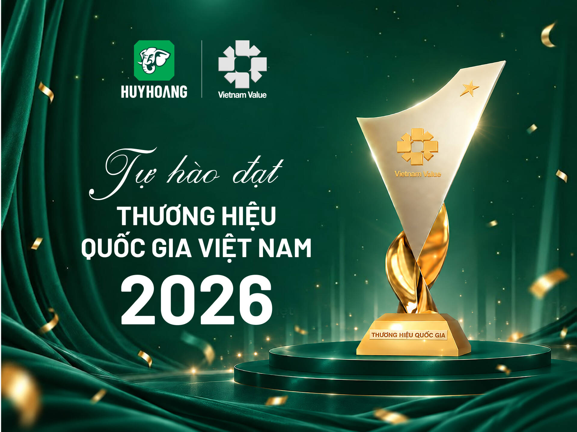 Khóa Huy Hoàng được công nhận Thương hiệu Quốc gia Việt Nam 2026