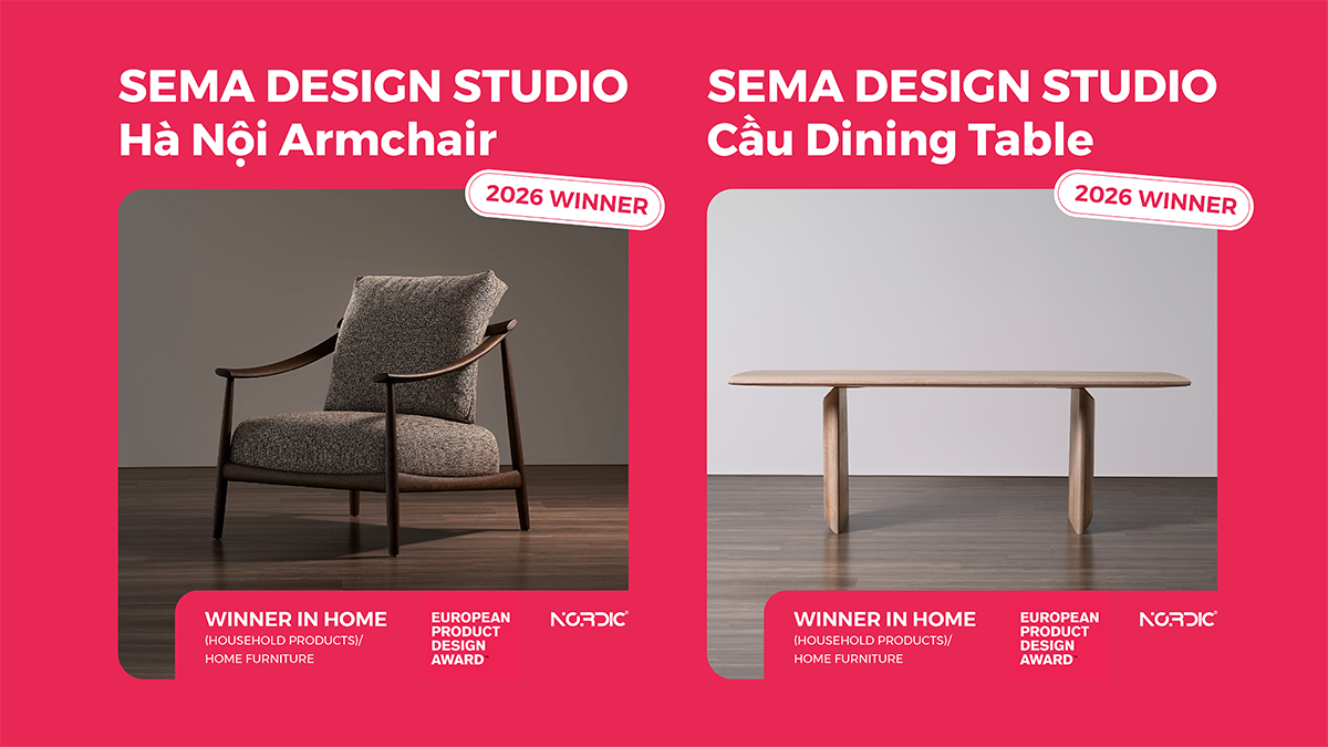 Hai thiết kế nội thất của NORDIC được vinh danh tại European Product Design Award 2026